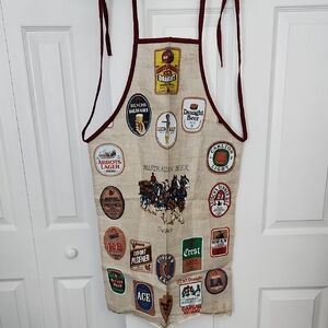 Australian Beer Label Apron with Maroon Trim, NWOT